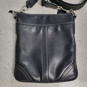 Coach Vintage Black Leather SOHO Crossbody Sling Bag.